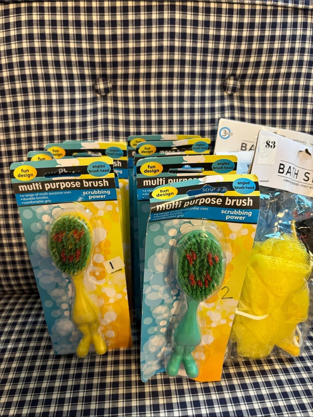 Multi Purpose Bath Brush – Yellow, and blue